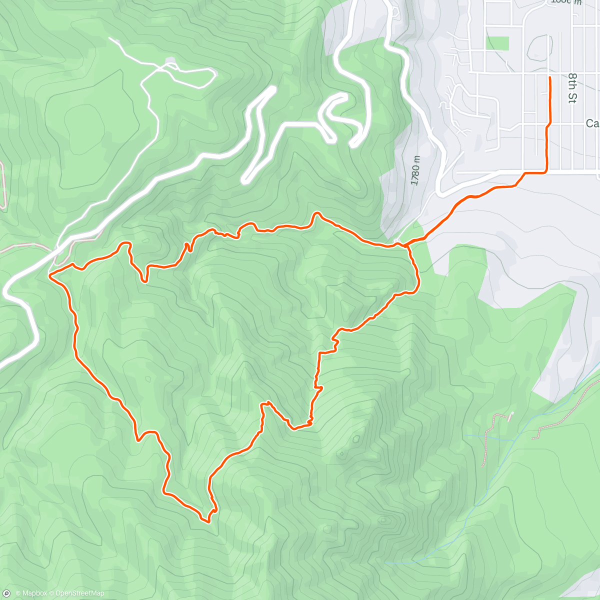 Map of the activity, Green Mountain Shoulder