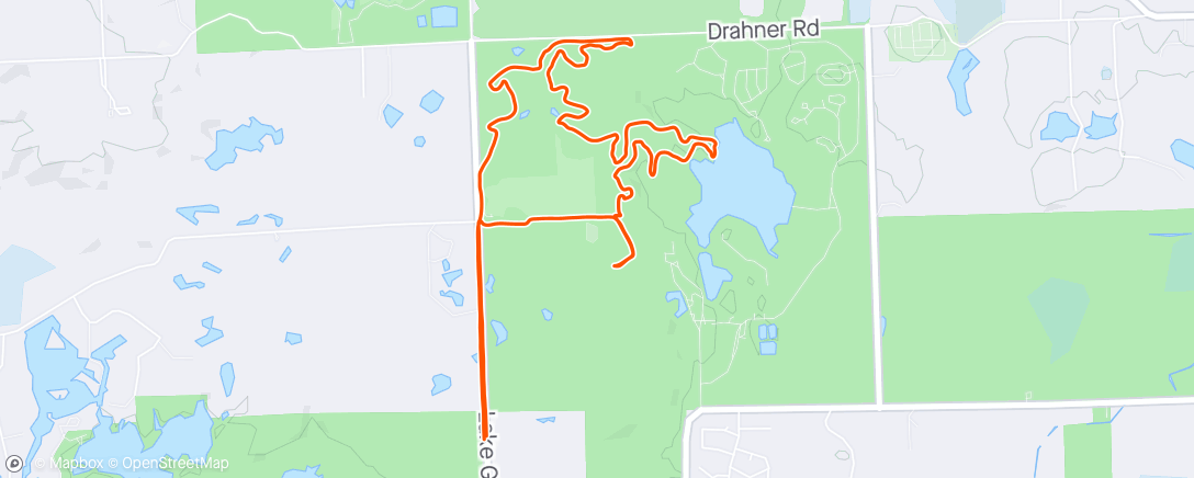 Map of the activity, Afternoon Mountain Bike Ride @ Addison Oaks