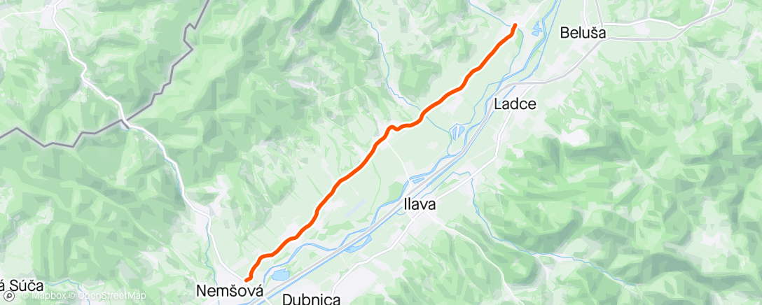アクティビティ「Cyklokruhy č.1- časovka- Nemšová-LR-Nemšová」の地図