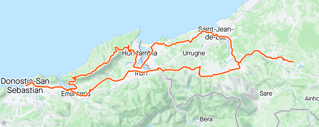 Map of the activity, San Sebastian oder wo Fahrradfahren nicht so doll ist