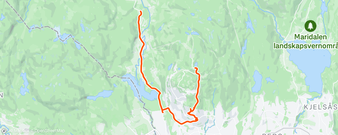 Map of the activity, Intervaller 5 x 8 min