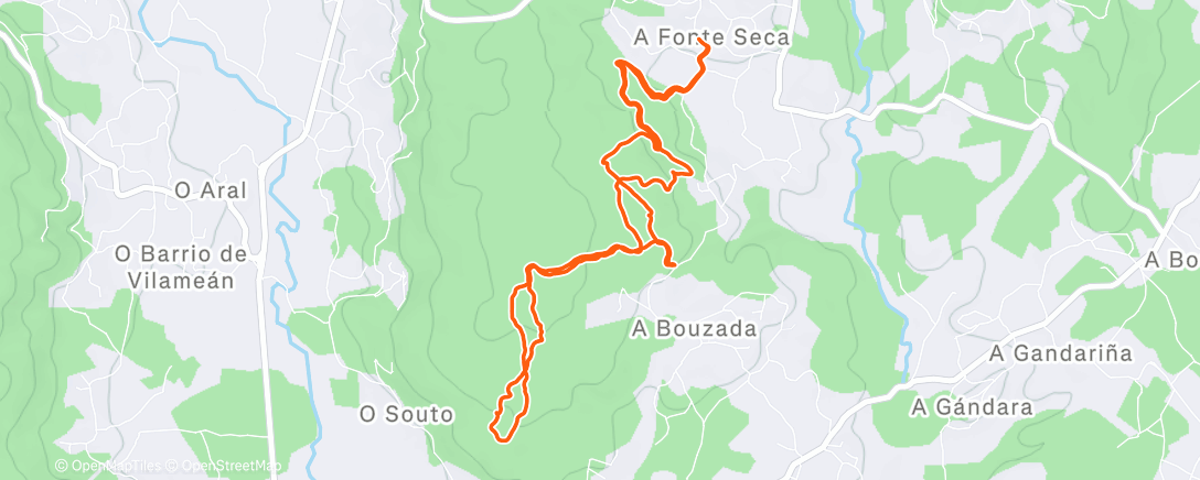 Map of the activity, Trialeras de Pexegueiro (Tui)