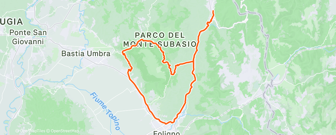 Map of the activity, Pedalata mattutina
