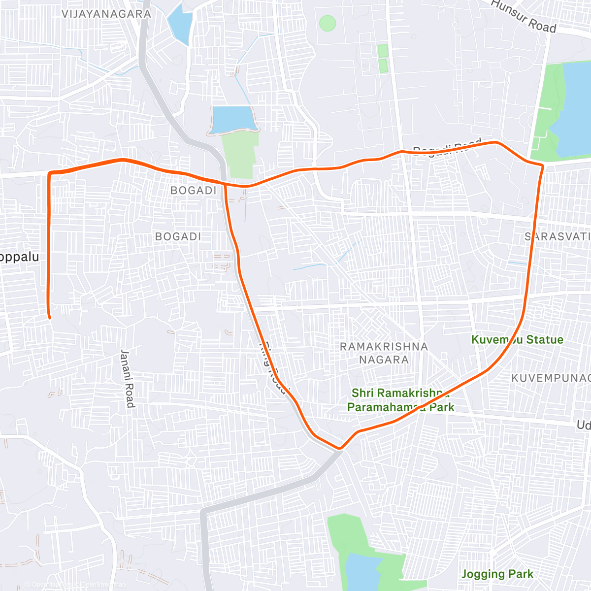 Map of the activity, Afternoon Ride