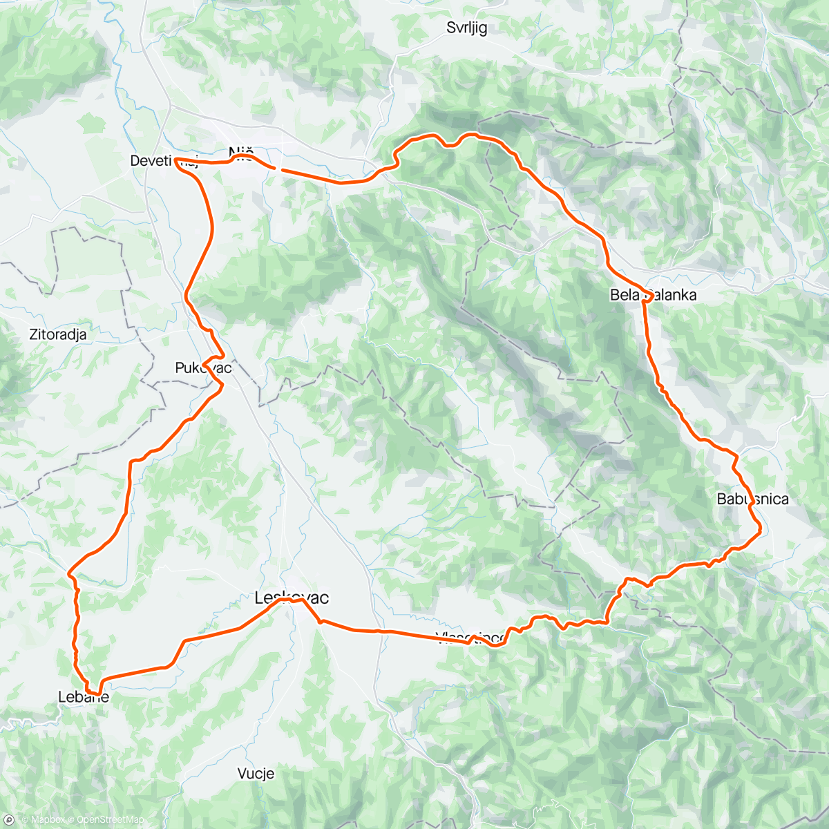 Map of the activity, Južnjačka laganica