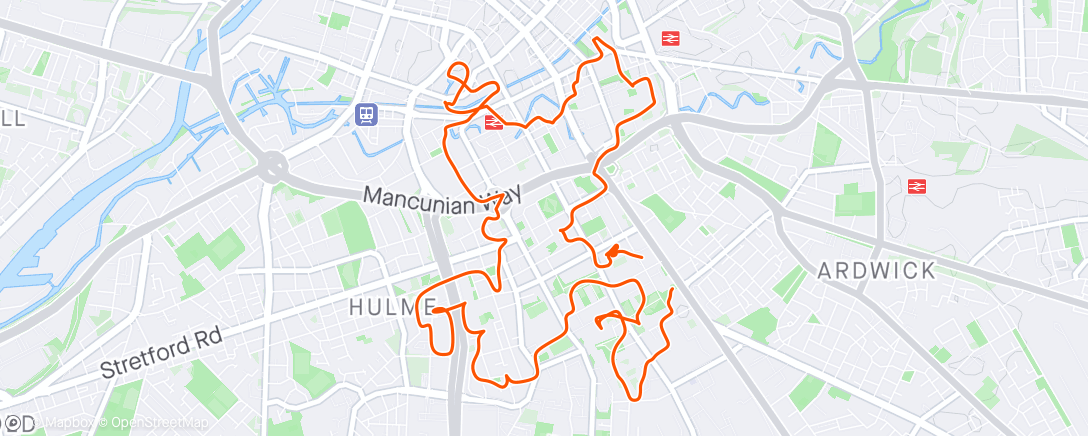 Mapa de la actividad, Manchester Urban Orienteering