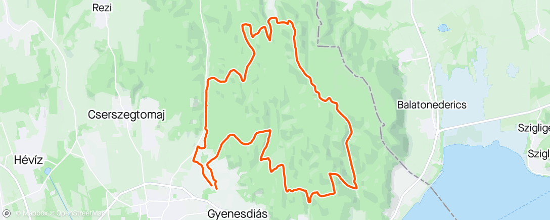Map of the activity, Gyenesdiás MTB verseny