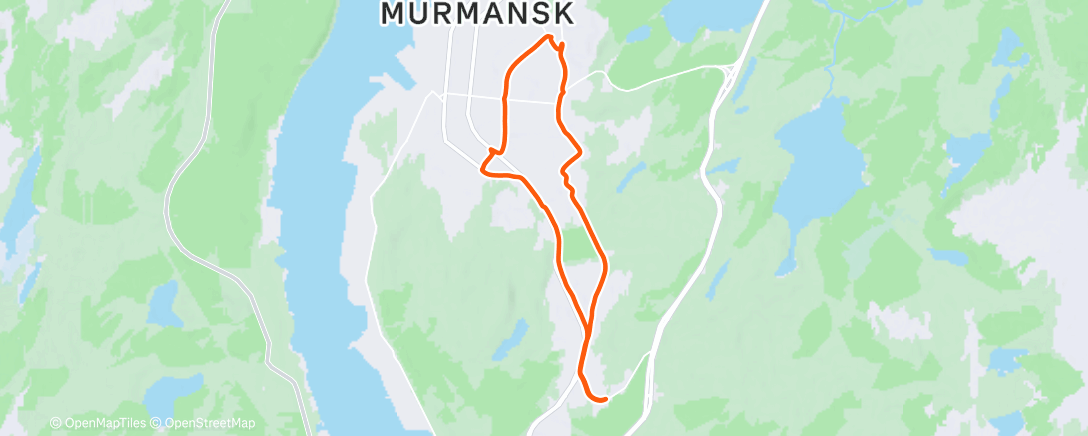 Map of the activity, Afternoon Run