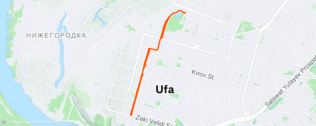 Map of the activity, Утренний забег