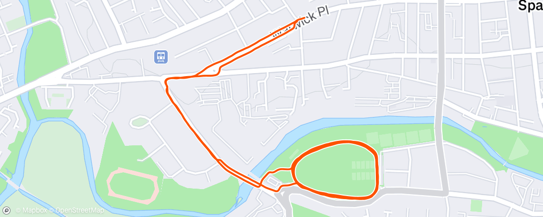Map of the activity, Afternoon Run