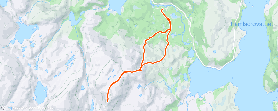 Map of the activity, Kjerringafjell på fjellpinner