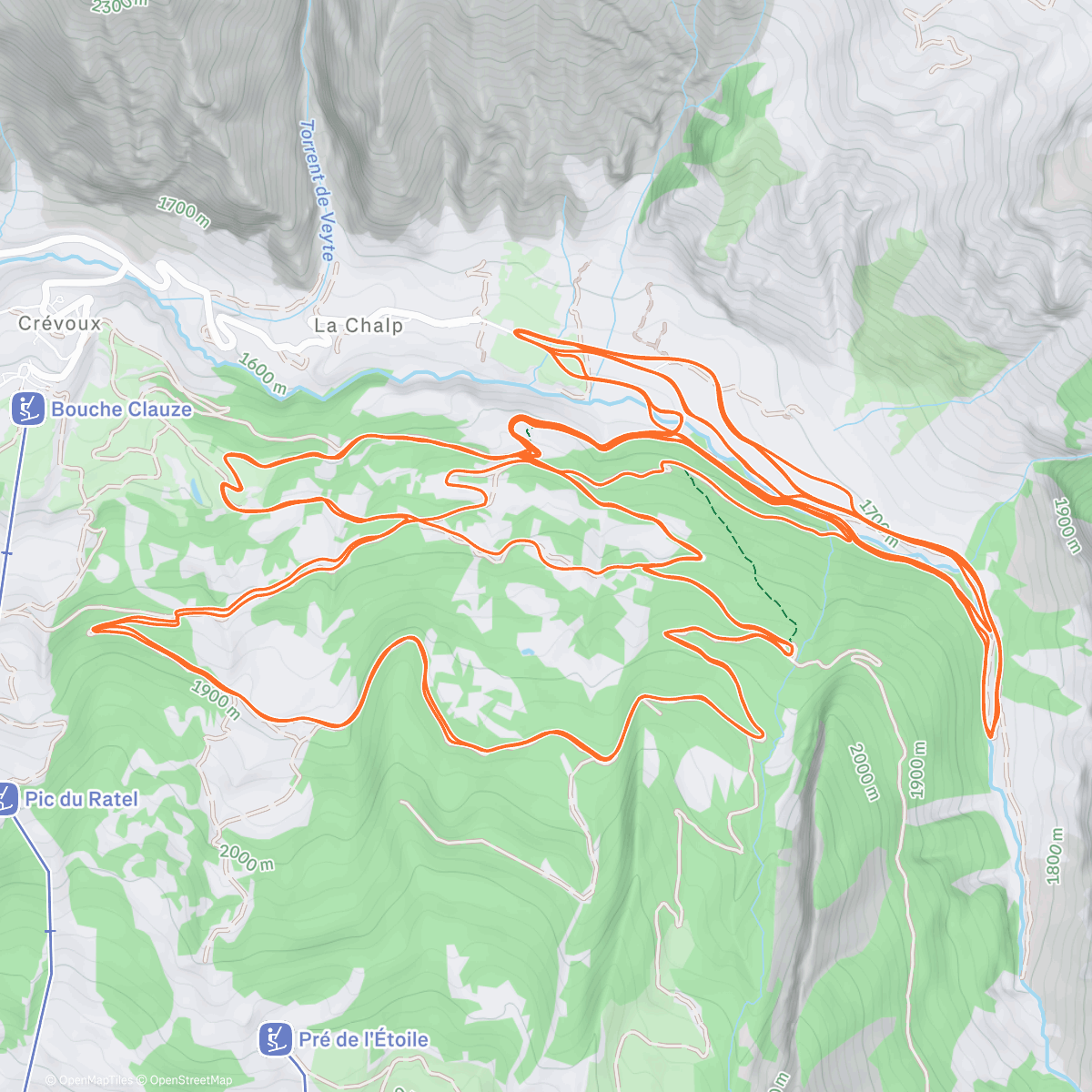 Map of the activity, Ça chauffe les cuissots Crevoux