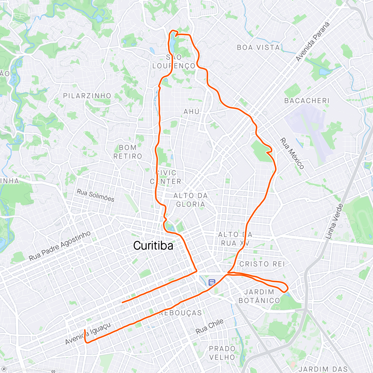 Map of the activity, Corrida matinal 25km