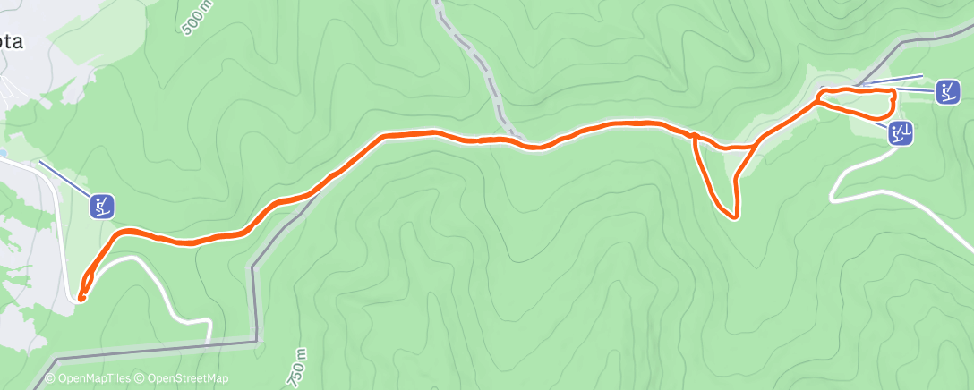 Map of the activity, Afternoon Walk