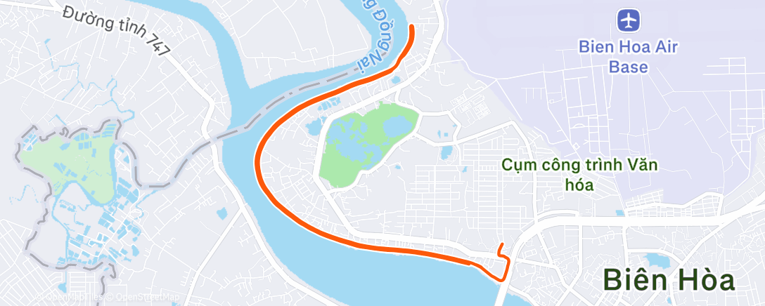 Map of the activity, Afternoon Run