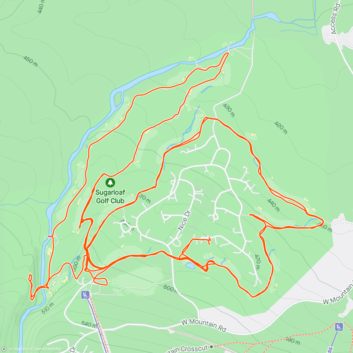 Map of the activity, Bikegolf