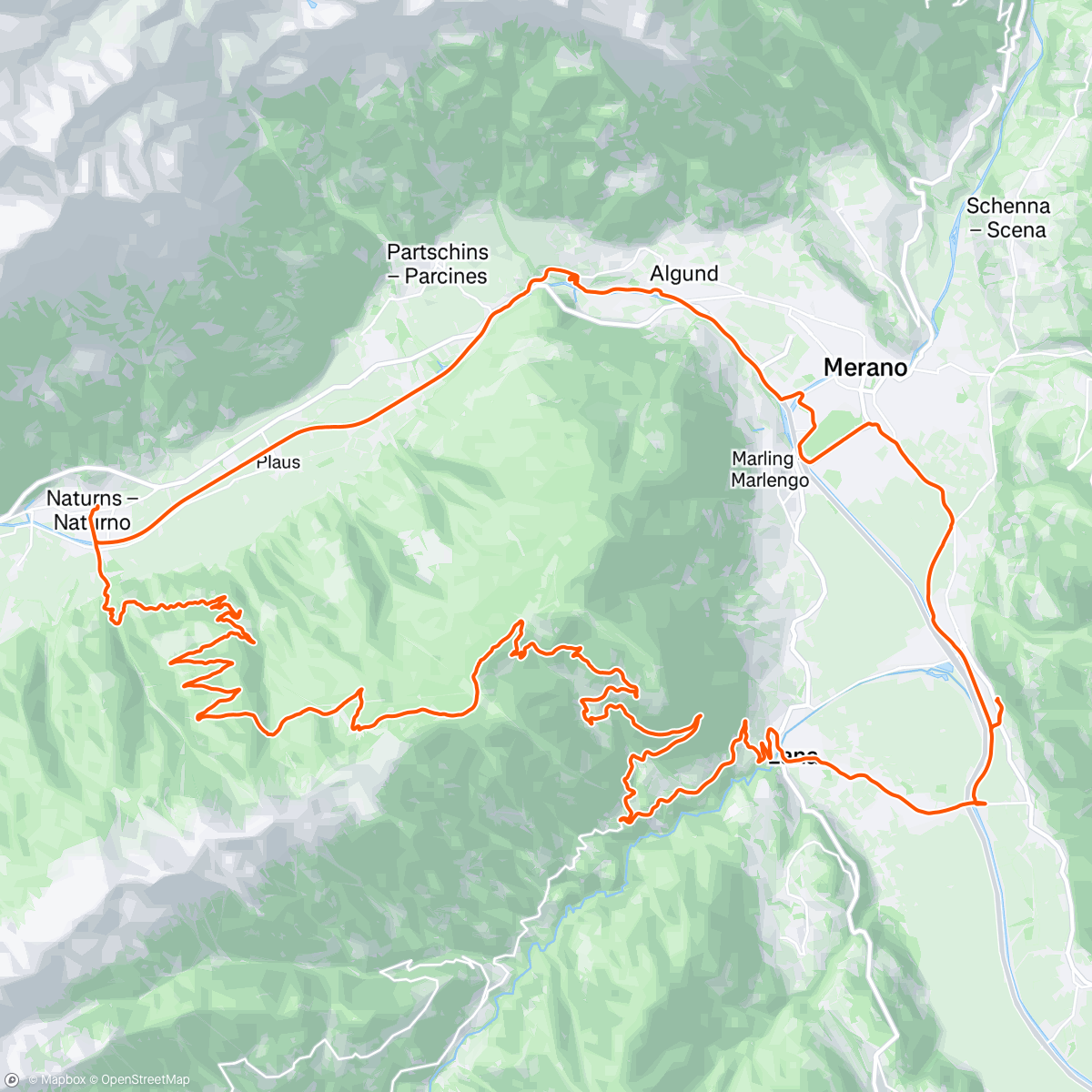 Map of the activity, Naturnser Alm - Vigljoch - Pawigl