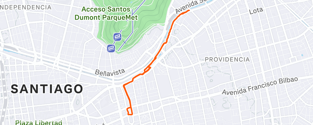Map of the activity, Trote 45’ Libres +8 Sprint
