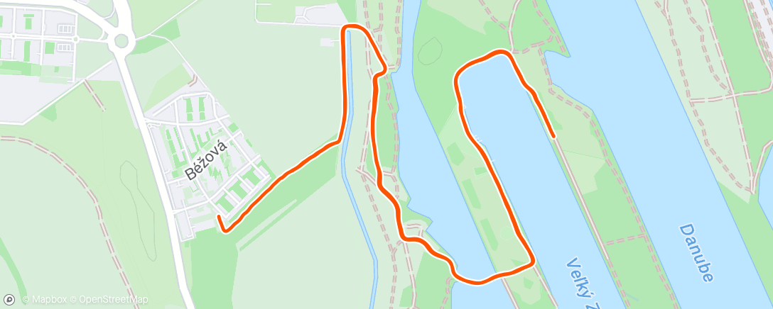 Map of the activity, Course à pied le matin