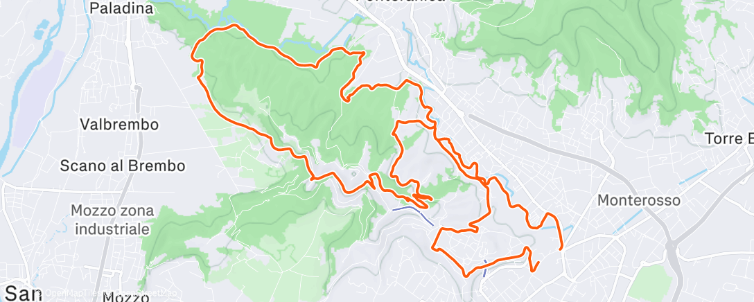 Map of the activity, Morning Trail Run