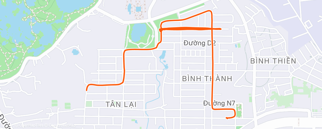 Map of the activity, Morning Run