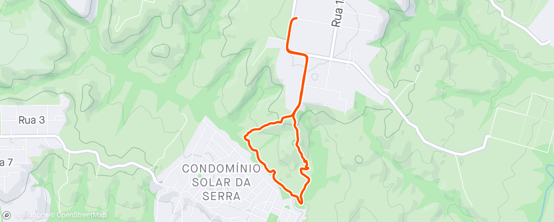 Map of the activity, Trail run na hora do almoço