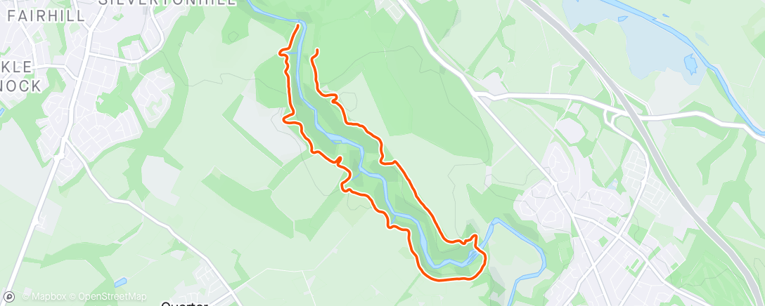 Map of the activity, Post Injury Jog