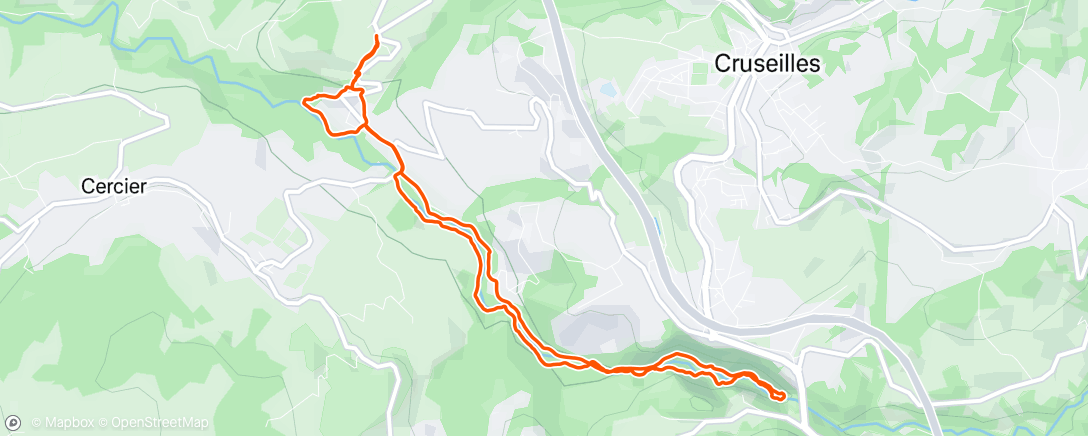 Map of the activity, Course à pied le matin