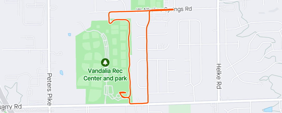 Map of the activity, Ride to Rec Ctr Lifting
