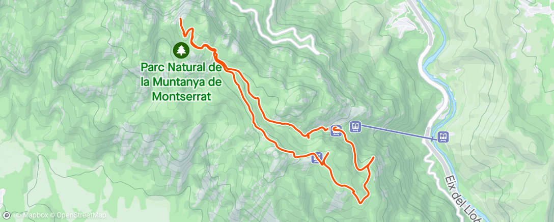 Map of the activity, Montserrat hiking