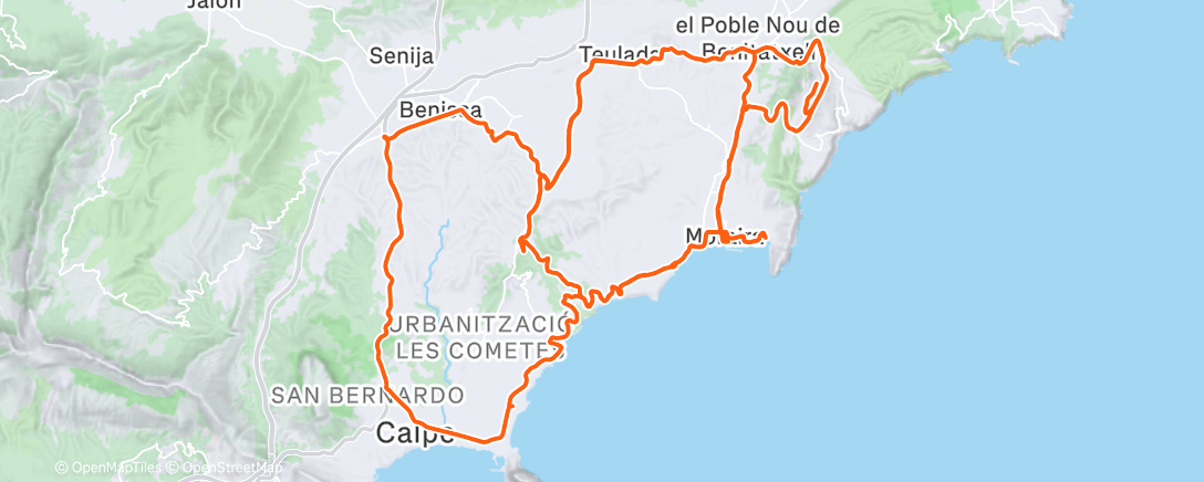 Map of the activity, Calpe #6 🦵🏽