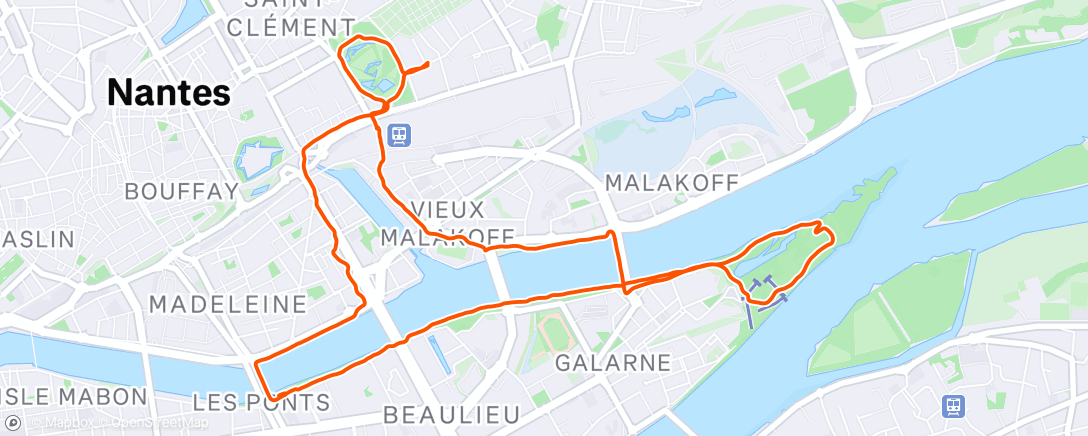 Map of the activity, Afternoon Run