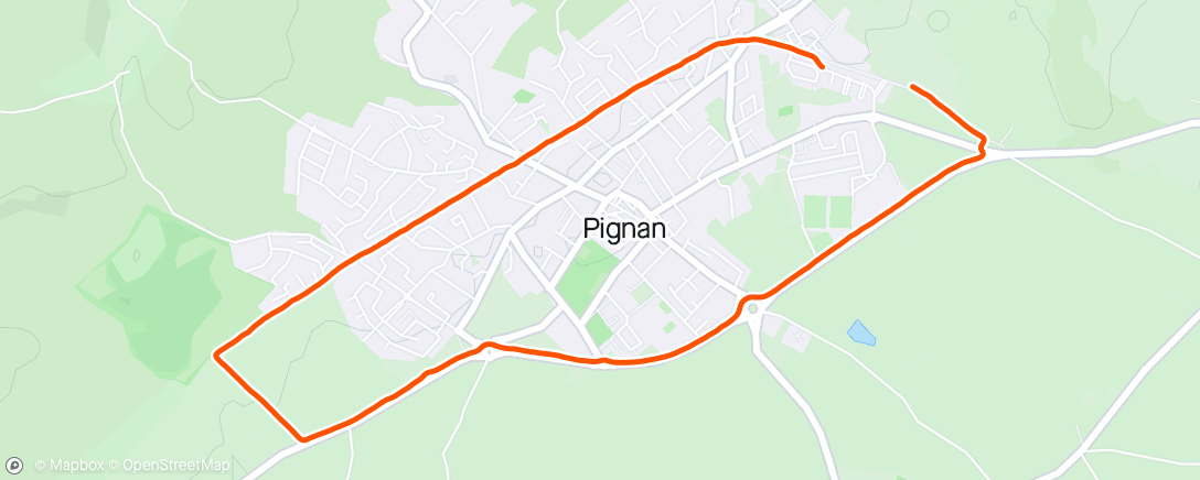 Mapa de la actividad (Night run Pignan, push mode)