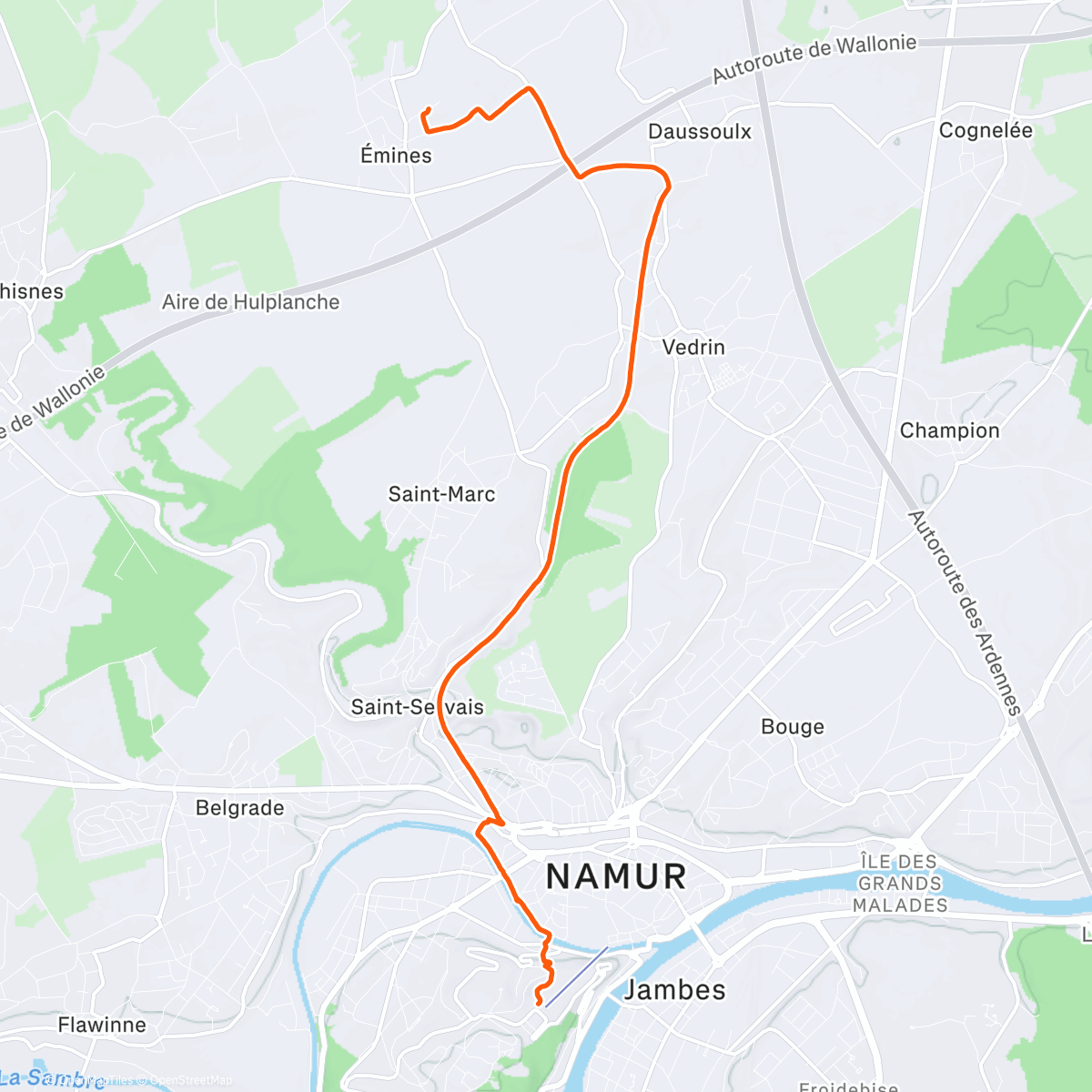 Map of the activity, Afternoon Walk