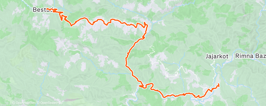 Map of the activity, Cycling