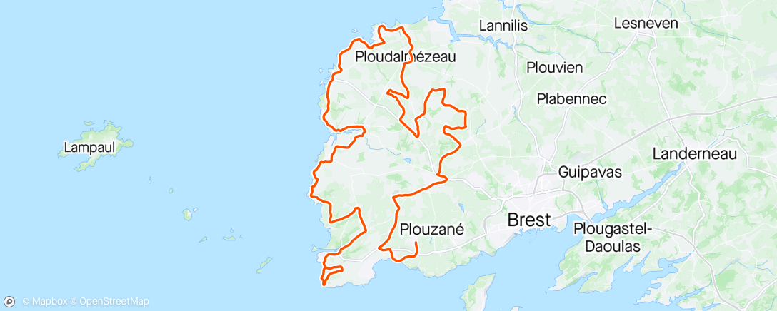 Map of the activity, Tour de Bretagne #1 -> peloton