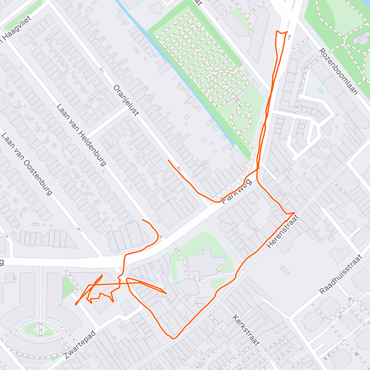 Map of the activity, Errands in the snow