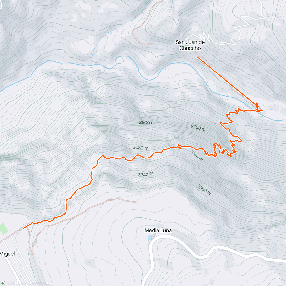 Map of the activity, Colca canyon day 1 morning