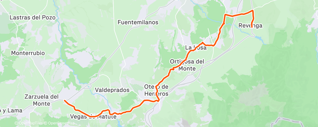 Map of the activity, Bicicleta a la hora del almuerzo