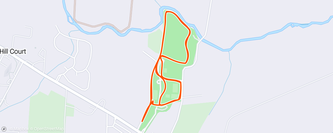 Map of the activity, Running with two dogs + a family of rabbits = a near death experience