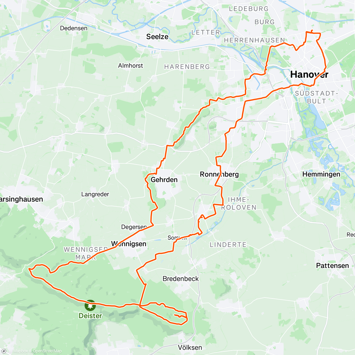 Map of the activity, Gravel-Fahrt am Nachmittag