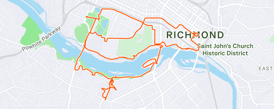 Map of the activity, Richmond mixed terrain