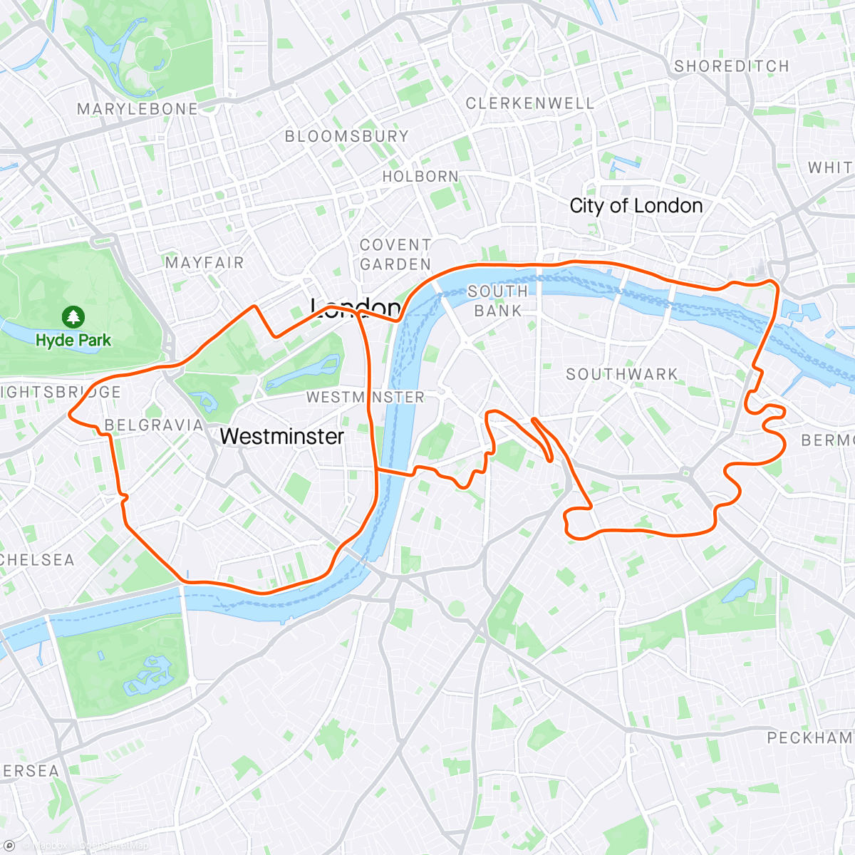 Mappa dell'attività Zwift - Greater London 8 in London