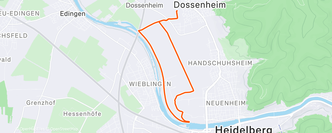 Map of the activity, Lauf am Mittag