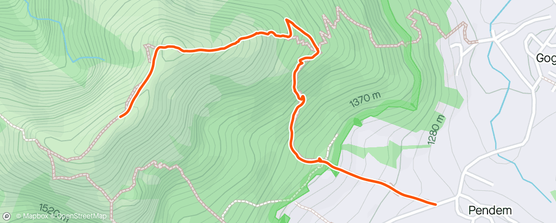 Map of the activity, Hiking Mesra