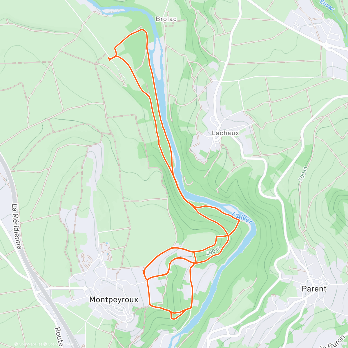 Карта физической активности (Sortie vélo dans l'après-midi)