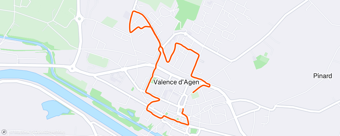 Map of the activity, Evening Run