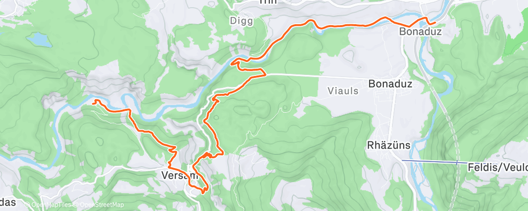 Map of the activity, Traillauf am Nachmittag