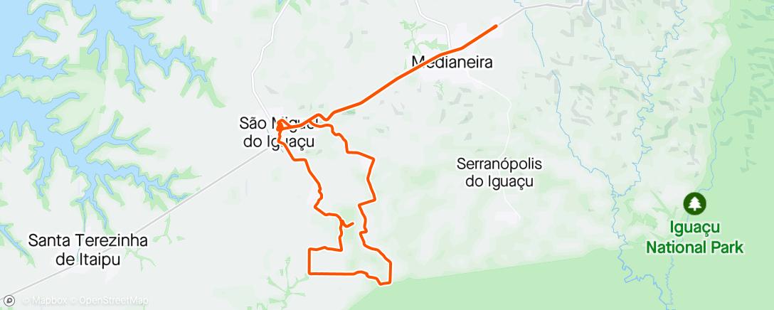 Map of the activity, Giro do Jaguaretê com o Nando e solo até a Ninfa. #MTB