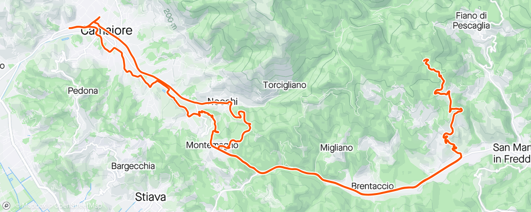 Map of the activity, Sessione di e-mountain biking mattutina